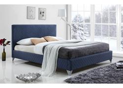 4ft6 Double Brooklyn Linen Fabric Upholstered Blue Bed Frame 1